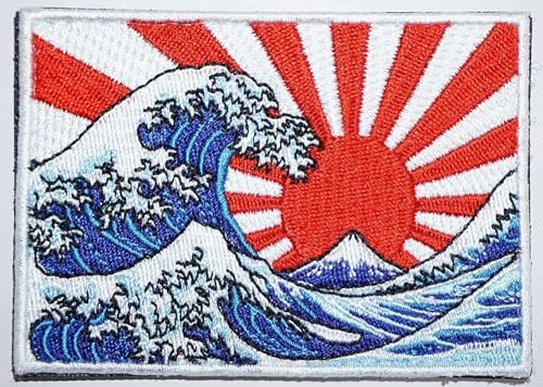 The Great Wave Off Kanagawa Japan Patch (8,9 cm) Hook and Loop Badge Travel Backpack Souvenir Emblem Fuji Tokyo Gift Patches von Generic