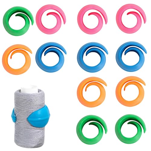 Thread Spool Savers - Stickgarn-Spulenhalter, Garnspulen-Sparer | 12X Stick-Spulengarn-Huggers, Silikon-Spulenklammern, Stickmaschinen-Garn-Organizer für Nähgarnspulen von Generic