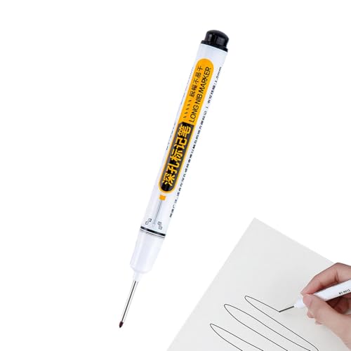 Tieflochmarker, Marker mit langer Spitze | Wasserdichter Konstruktionsstift, multifunktionaler Marker für tiefe Löcher, Marker mit langer Spitze für die Dekoration von Zimmerholz von Generic