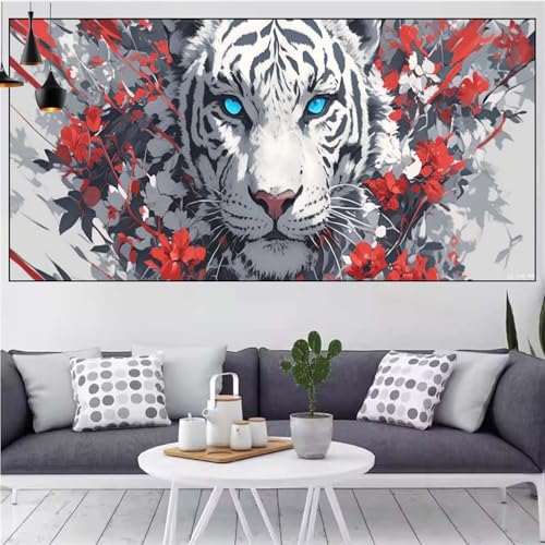 Tiger Diamond Painting xxl 100x200cm Diamond Painting Erwachsene Blume Diamant Malerei Set,Mosaikherstellung Malen Nach Zahlen Cross Stickerei Kunst Leinwand Malerei Kits,Décor Geschenke Frauen CN-567 Tiger Diamond Painting xxl 100x200cm Diamond Painting Erwachsene Blume Diamant Malerei Set,Mosaikherstellung Malen Nach Zahlen Cross Stickerei Kunst Leinwand Malerei Kits,Décor Geschenke Frauen CN-567 von Generic