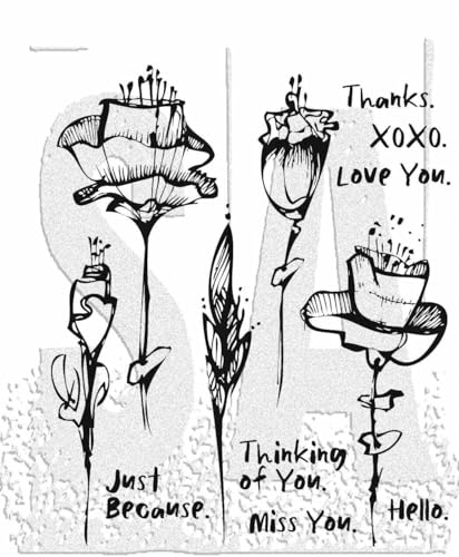 Tim Holtz Stampers CMS479-2024 Stempelset mit abstrakten Blumen von Generic