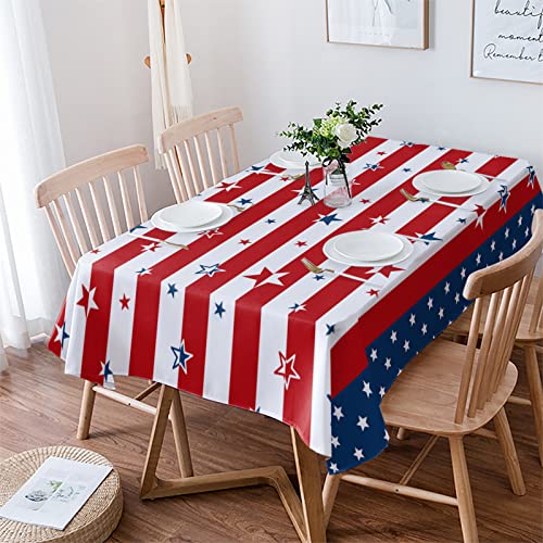 Tischdecke 4. Juli Patriotische Sterne Streifen Party Tischdecke Abwaschbar Pflegeleicht Abwaschbar Tischtuch, Für Cafe, Home, 137x183cm von Generic