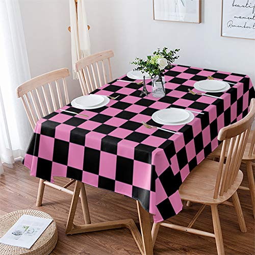 Tischdecke Alles Gute Zum Valentinstag Süßes Rosa Schwarzes Buffalo Plaid Wasserdicht Tischdecken Abwaschbar Schmutzabweisend Party Tischdecke, Für Geburtstag, Home, 137x183cm von Generic