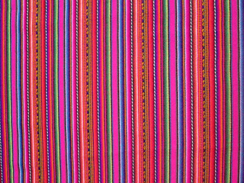 Tischdecke Ethno Boho Bunte Bolivien, Ecuador Peruanischer Stoff Baumwolle Manta pro Yard Handwerker Aguayo handgewebt 121 cm breit Fair Trade Peru (Pink) (TC005) von Generic