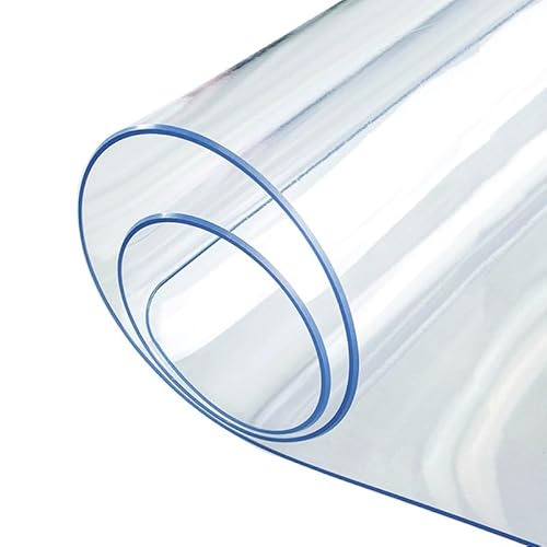 Tischdecke Klare 80x130cm, Tischtuch wasserdichte Transparent,Rechteckige PVC Durchsichtig Tischdecke Dick 1.5mm,für Küche, Restaurant, Arbeitsbereich von Generic