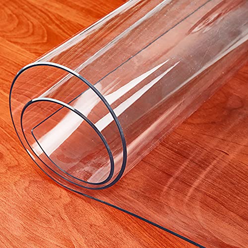 Tischdecke Outdoor Durchsichtig Wetterfest 1mm, Rechteck Transparente Tischdecke, Wasserabweisend Klarsicht Tischdecke, für Runden Tisch, Transparent, Abwischbar von Generic