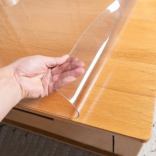 Tischdecke Transparent Tischfolie 2.0 mm PVC Plastik-Tischdecken Klar Tischdecke Tischschutz Wasserdicht Abwaschbar Schreibtisch Tischfolie Schutzfolie(50x100cm(19x39")) von Generic