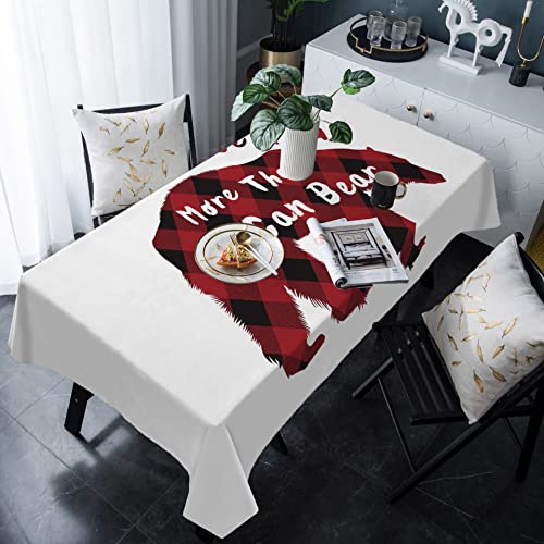 Tischdecke Valentinstag Ich Liebe Dich Mehr Als Ich Ertragen Kann Rot Schwarz Buffalo Plaid Tischdecke Für Küche Schmutzabweisend Abwaschbar Party Tischdecke, Für Abendessen, 137x183cm von Generic