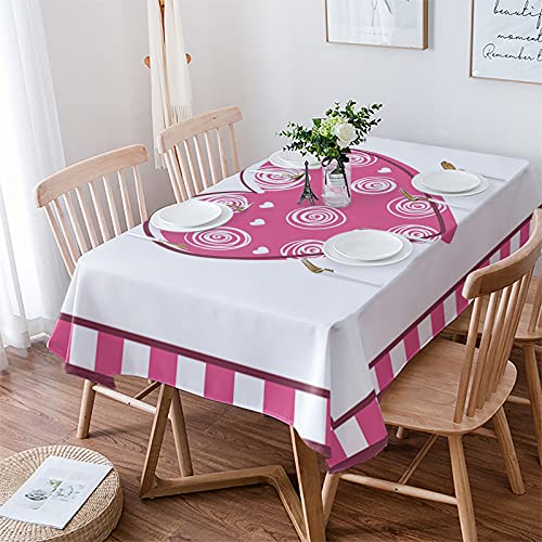 Tischdecke Valentinstag Liebendes Herz Rosa Drucken Tischdecke Dekoration Abwaschbar Tischdecke Für Küche, Für Partyzubehör, Cafe, 137x183cm von Generic