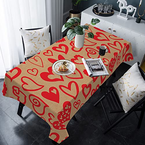 Tischdecke Valentinstag Rosa Liebe Herz Retro Textur Geburtstagstischdecke Abwaschbar Auslaufsicher Wasserdicht Tischdecken, Für Hochzeit, Cafe, 137x183cm von Generic