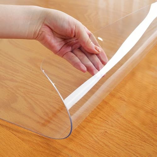 Tischdecke transparent Schutzfolie Glasklar Folie Tischschutz 1.5mm Wasserdicht Abwaschbar Schutztischdecke Kratzfest PVC(Mattiert,30x100 cm) von Generic