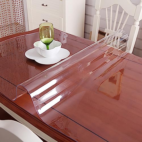 Tischfolie Transparent 2mm, Folie Tischschutz Rechteck- Versch. Größen, Wasserdicht PVC Folie Für Tisch, für Bankett, Picknick, Tischdecke, Oberkante von Generic