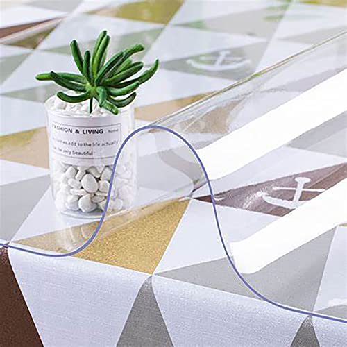 Tischfolie Transparent 2mm, PVC Tischschutzfolie Wasserdicht, Durchsichtige Tischdecken Rechteck, für Küche, Zimmer, Kaffee, Schreibtisch von Generic