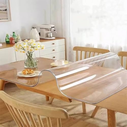 Tischfolie transparent 3.0 mm Klar Tischdecke Tischschutz PVC Folie Abwaschbar Schreibtisch Tischfolie Schutzfolie für Restaurantgarten Und Boden,Größe wählbar(23x47"(60x120cm)) von Generic