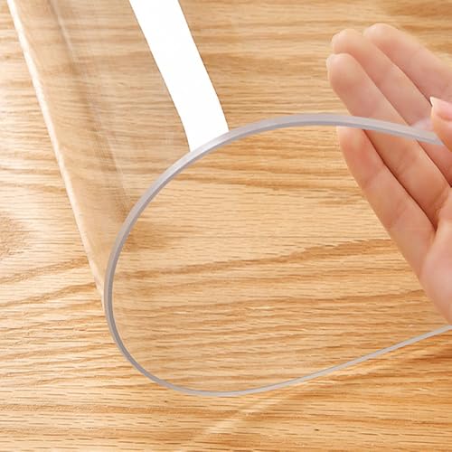 Tischfolie transparent PVC Tischdecke Klar 1.5 mm Transparente Tischdecke Abwaschbar Tischschutz Kratzfest Glasklar Folie Tisch(Mattiert,100x100 cm) von Generic