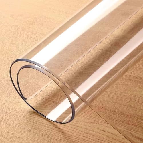 Tischschutz Transparent, Tischdecke Abwaschbar mit Abgeschrägter Kante, Tischtuch Rechteckig, Hochglanz Schutzfolie Tischschutz, Transparente Folie 2mm, für Partys, Veranstaltungen von Generic