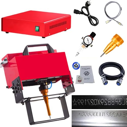 Tragbare Pneumatische Nadelpräger Markiermaschine Pneumatische Nadelpräger Pneumatische Markiermaschine, Handgeführte Nadelpräger, Gravurbereich 100x20mm, Pneumatische Metallmarkiermaschine von Generic