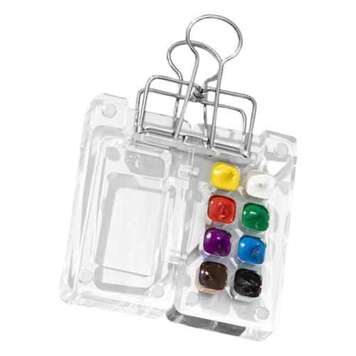 Tragbare magnetische Aquarellpalette - Mini-Farbtablett mit mehreren Fächern und Deckel, Leicht zu reinigen und transportieren | Perfekt für Reisen, Ausflüge, Outdoor-Malerei und Büro mit mehreren Fäc von Generic