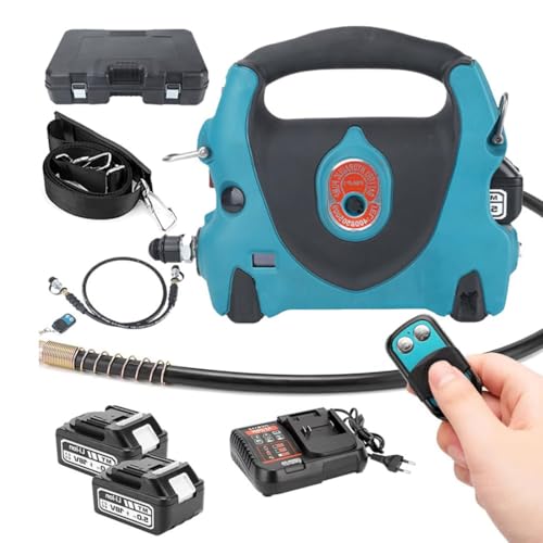 Tragbarer Batterie -Hydraulikpumpe, 70 MPA 10152psi Elektrische Hydraulikpumpe Power Pack Double Acting, mit 2 x 5.0AH -Batterie und -Riemen, Fernbedienung, Arbeit mit Stanzen/Biegen/Buchst Tragbarer Batterie -Hydraulikpumpe, 70 MPA 10152psi Elektrische Hydraulikpumpe Power Pack Double Acting, mit 2 x 5.0AH -Batterie und -Riemen, Fernbedienung, Arbeit mit Stanzen/Biegen/Buchst von Generic