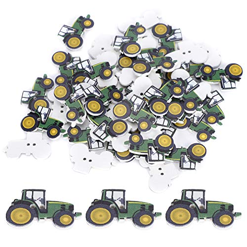 Traktor -Nähknöpfe, Holzknopf 150pcs Holzknopf Süß von Generic