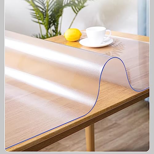 Transparente, mattierte PVC-Tischdecke, 2 mm mm, mattiert, wasserdicht, ölbeständig, hochtemperaturbeständig und geruchlos, transparente Tischdecke, geeignet für Esstisch/Couchtisch (150 x 1 von Generic