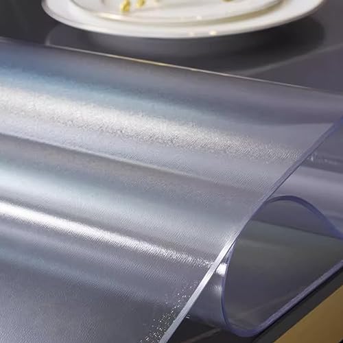 Transparente, mattierte PVC-Tischschutzfolie, 2,2 mm Dicke Weichglas-Tischschutzfolie, wasserdichte und ölbeständige, abwischbare Restaurant-Tischmatte, geeignet für Esstische (65 x 120 cm/2 von Generic