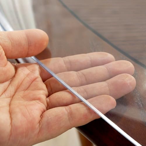 Transparente Runde Tischfolie 1.5 mm dick Glasklar Schutzfolie Tischschutz PVC Tischdecke Abwaschbar Holz Möbel Schutzabdeckung(Transparent,30 cm) von Generic