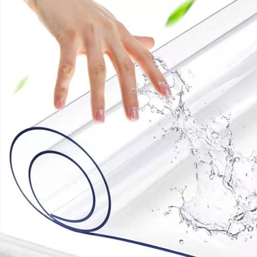 Transparente Tischdecke Outdoor 70x70cm, Tischfolie Rechteckig Transparent, Tischabdeckung, Schreibtisch-Schutzhülle, für Outdoor Garten Schutzfolie Tisch von Generic