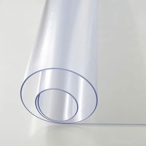 Transparente Tischdecke Tischschutz, Transparent Plastik Tischdecke Wasserdicht Abwaschbar Fettdicht, Rechteckige Hitzebeständiger PVC-Tischplattenschutz (Frosted 100x200cm) von Generic