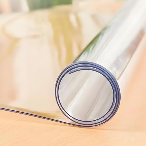 Transparente Tischdecke Transparente Tischfolie Wasserdicht Tischschutz 2.0mm Abwischbar Glasklar Folie PVC Tischschutzfolie(Mattiert,70x110 cm) von Generic