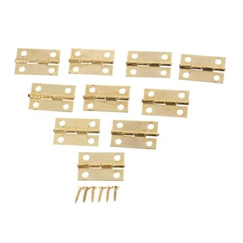 Türscharniere mit Kugellager, robust, 10 Stück, 24 x 16 mm, Möbelscharniere, Schrank-/Schubladenscharnier, Bronze/Gold, dekorative Scharniere für Schmuckkästchen mit Schr von Generic