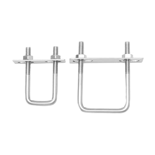 U-Bolzen M6810 HW20–200 mm U-Schraube aus Edelstahl 304, quadratische Klemme, quadratische Rohrklemme, rechtwinkliger Bolzen mit Schallwand(M6x30x50mm 2set) von Generic