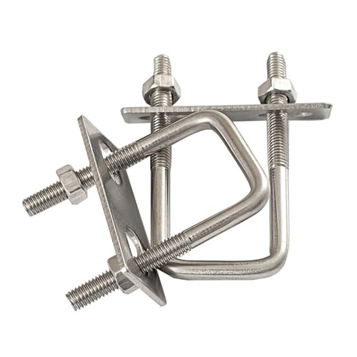 U-Bolzen aus Edelstahl 304, rechtwinklige Schraube, U-Quadrat-Klemme, Schnalle, quadratische Rohrschelle, quadratische Klemme, rechtwinklige U-Klemme(M10 70x100mm 2pcs) von Generic