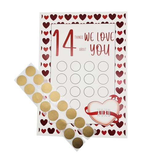 Valentinstag DIY Rubbelkarten Adventskalender | Date Ideen für Paare | Jahrestag Geschenk für ihn & sie | Paar Geschenke zum Valentinstag oder Weihnachten für Freund & Freundin (Red, One Size) von Generic