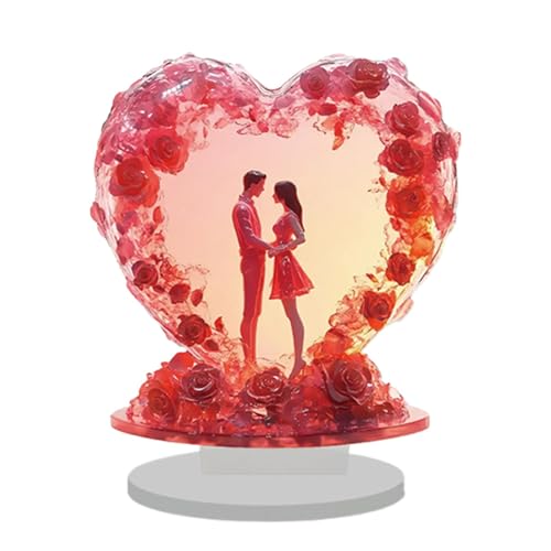 Valentinstag Tischschild, Valentinstag Schild für Tisch | Kreatives Valentinstag Ornament aus 2D Acryl | Wasserdichtes Paar Zeichen Deko, Romantische Ornamente von Generic