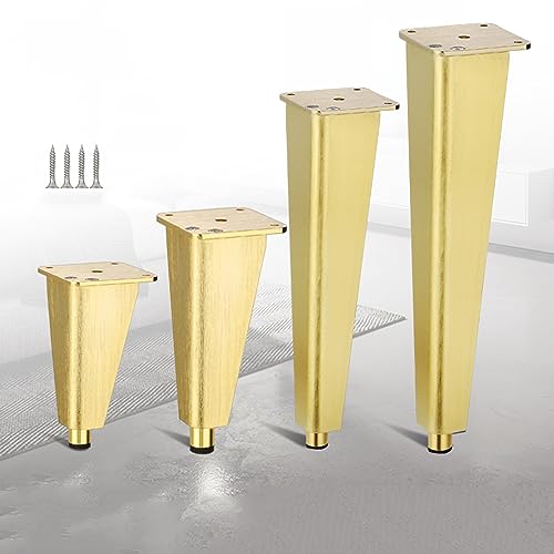 Verstellbare Möbelbeine aus Aluminiumlegierung, 4er-Set, Gold, 12 cm, ideal für Schränke, Sofas und Tische von Generic