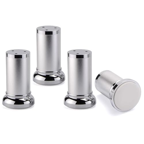 Verstellbare Möbelfüße Verstellbare Möbelbeine 4er Pack Küchenschrankfüße Sofabeine aus Metall Stützbeine für Couchtische für Home Office Küchenschränke Sofas (10 cm Silber) von Generic