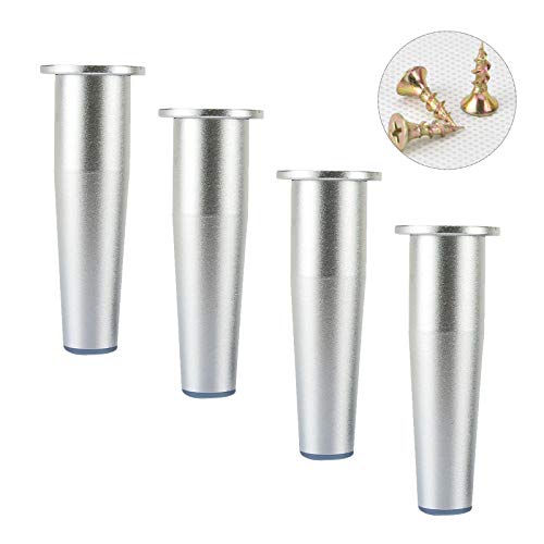 Verstellbare Tischbeine, für Stabilität, Möbelbeine, rutschfeste Sofabeine, für Bett/Badezimmer/Schrank, konische Stützbeine, Schwarz/Silber, Silber, 10 cm von Generic