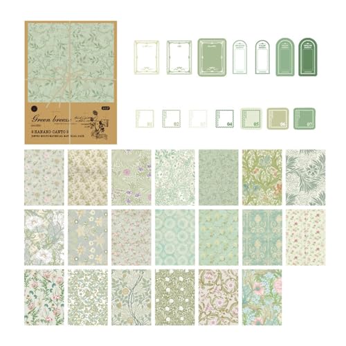 Vintage Flower Scrapbook Papier, dekoratives Blumenpapier, Raumdekorationspapier, Kartenherstellung Papier für und Mädchen Handwerk von Generic