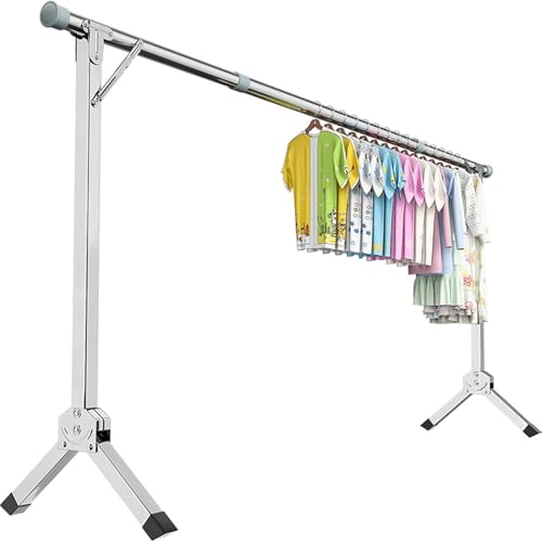 Wäscheständer Ausziehbar, Klappbar Edelstahl Wäscheständer, Waschestander Klappbar, Standtrockner Waschestander, Für Platzsparende Aufbewahrung,1.6 m/63 inch von Generic