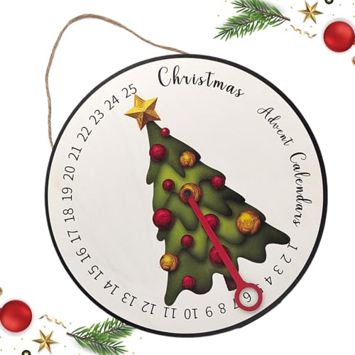 Wand-Weihnachts-Countdown-Kalender,Weihnachts-Countdown-Uhr-Kalender | Weihnachten Advent Holz Wandschild Kalender - Countdown-Uhr, saisonales, Baummontageschild für Schlafsaal, Wohnzimmer von Generic