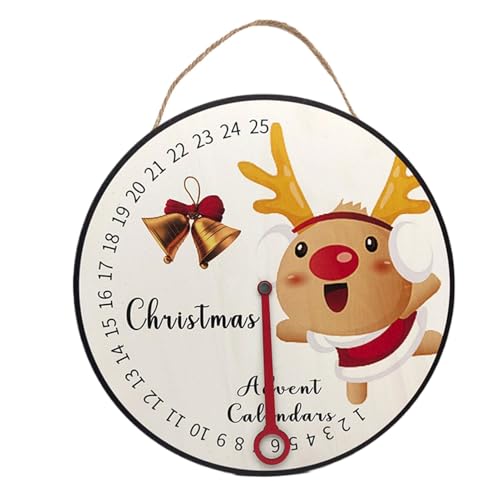 Wandschild „Count Down to Christmas“, Advents-Countdown-Kalender-Schild - Weihnachten Advent Holz Wandschild Kalender - Countdown-Uhr, saisonales, Baummontageschild für Schlafsaal, Wohnzimmer von Generic