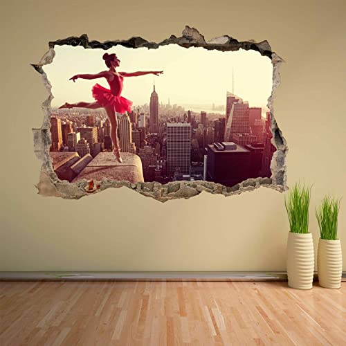 Wandsticker Ballerina Ballet Dancer Art New York Skyline Wandtattoo Wandtattoo Kinder 50x75cm von Generic