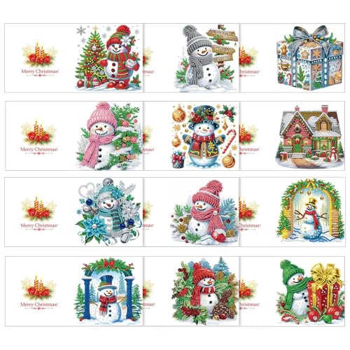 Weihnachten Strass Malerei Kits Weihnachtskarten Strass Kunst Handwerk Kits 5D Strass Malerei Handwerk Kits | Weihnachten Strass Malerei Grußkarten für Mädchen, Familie, Freunde von Generic