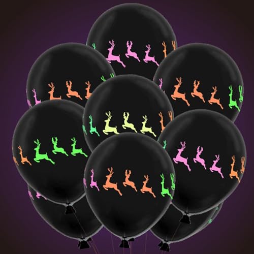 Weihnachten leuchtende Luftballons, Neon-Ballons - 50 Stück Neon Latexballons 12 Zoll fluoreszierende Luftballons - Schwarzlicht Schneeflockenballons Weihnachtsdekoration, von Generic