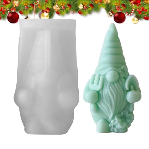 Weihnachtliche Kerzenform, Weihnachtszwerg, niedliche 3D-Silikonform mit Wichteln, Epoxidharz-Form mit Wichteln, ohne Gesicht, für -Weihnachts-Tischdekorationen von Generic