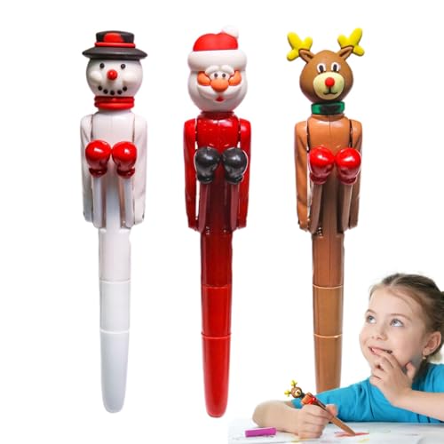 Weihnachts-Box-Stift, lustiger Boxstift, Vista-Druck, 3 x interaktiver Stressabbau-Kugelschreiber – Fidget Fan Pen für Kinder, kreative Schreibwerkzeuge, Schulbedarf von Generic