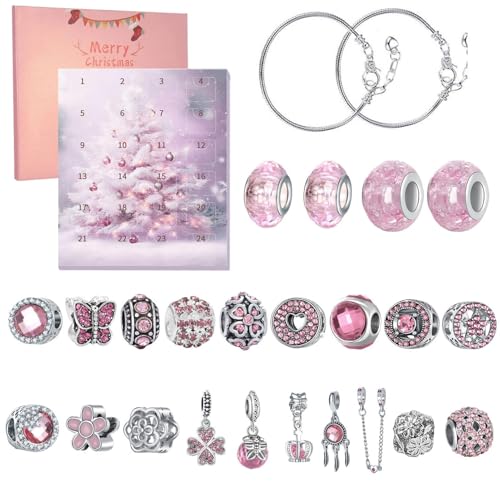 Weihnachts-Countdown-Kalender – Adventskalender 2024 Für Mädchen, Schmuck-Countdown-Kalender, Schmuckherstellungsset Für Kinder | Geschenkset Mit Armbändern Aus Legiertem Material Zum Geburtstag, Zu W von Generic