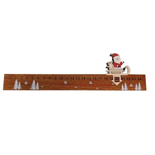 Weihnachts-Countdown-Kalender Aus Holz - Weihnachts-Countdown-Kalender Aus Holz | 24 Tage Countdown Bis Weihnachtskalender | Feiertagsdekorative Ornamente Mit Klassischen Weihnachtselementen Für Ihr Z von Generic