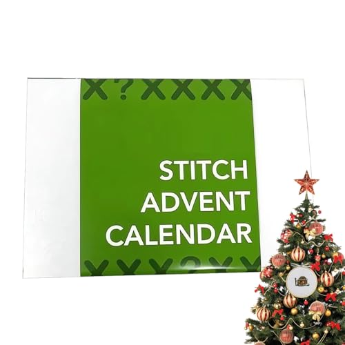 Weihnachts-Countdown-Stickset, Weihnachts-Stickerei-Countdown-Kalender,24 Tage Stickdekoration - Weihnachts-Stick-Starter-Set für Anfänger und Erwachsene, Stick-Bastelbedarf von Generic